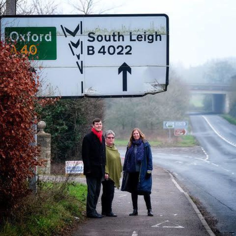 Councillors at Shores Green junction Witney