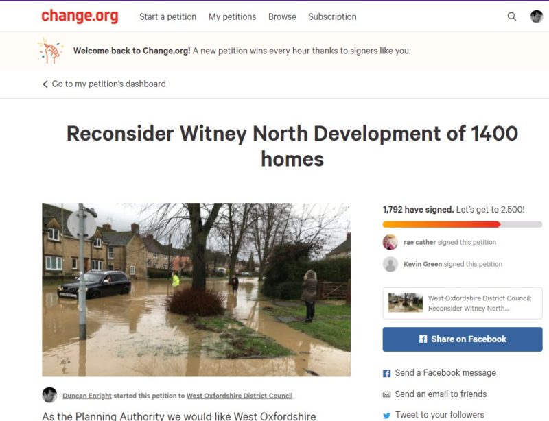 Petition online to stop North Witney development