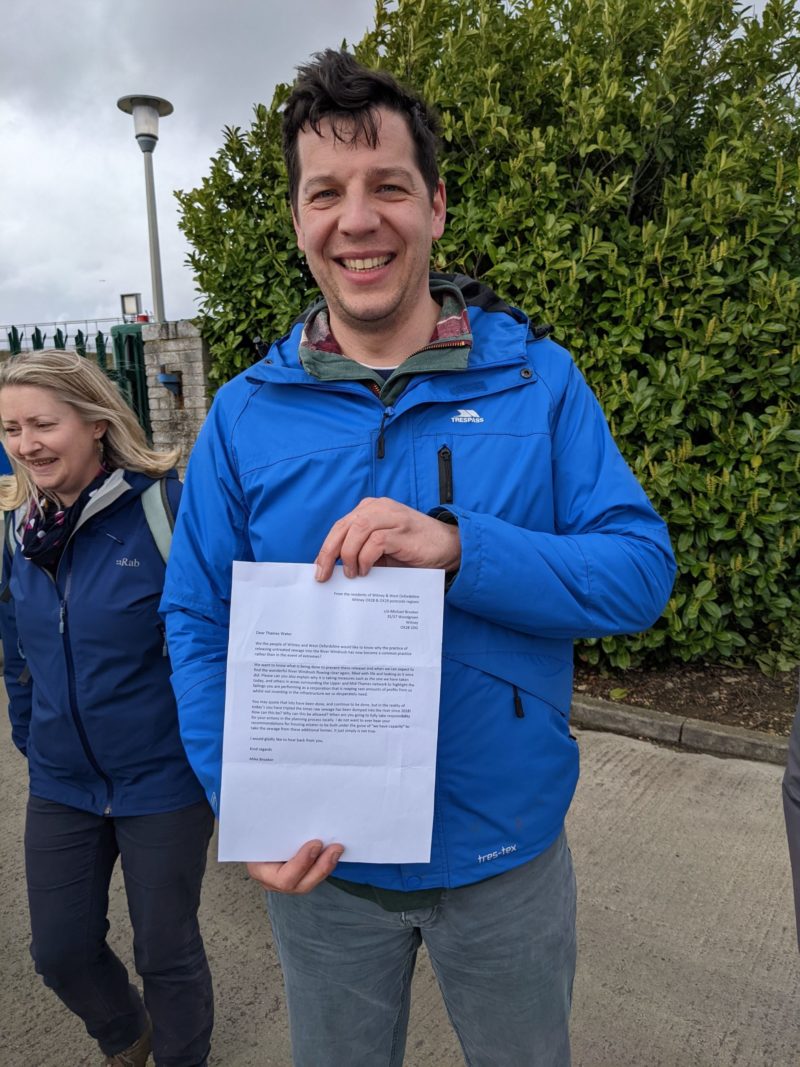 Michael Brooker with the letter to Thames Water