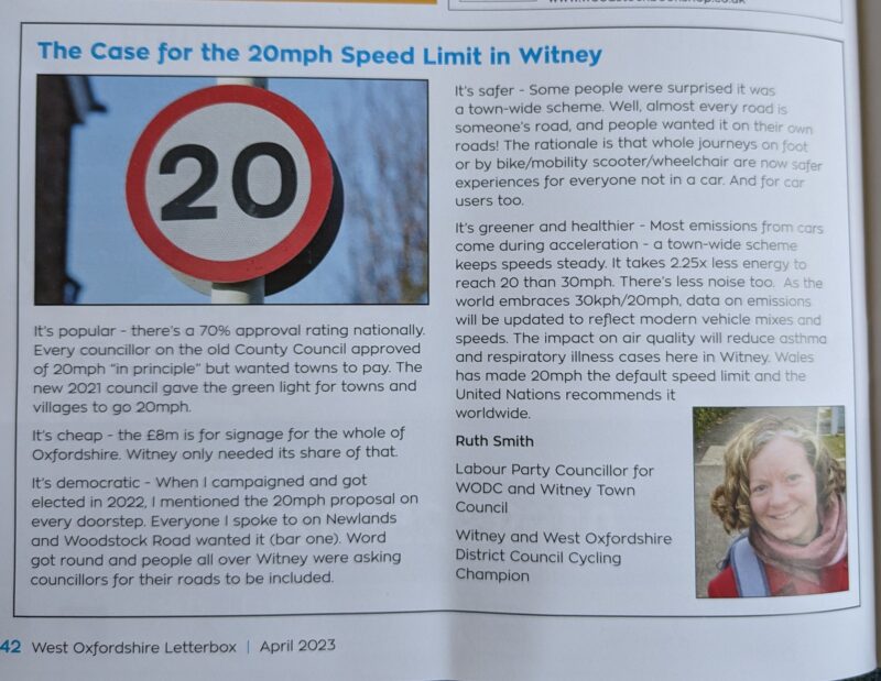 Brief on 20 mph, first printed in a local advertising magazine.